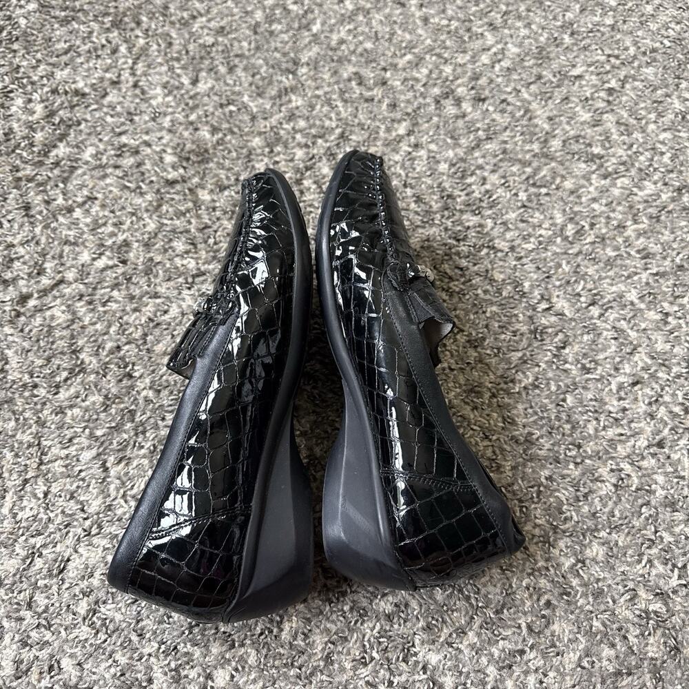 Waldlaufer Black Loafers Shoe Size 7.5 Croc Career Work Office Comfort - Picture 5 of 7